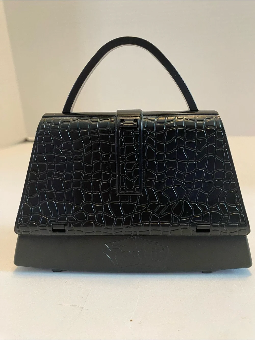 Post it Notes Black Purse Holder Dispenser for Desk 3.5” X 3.5” For Notes